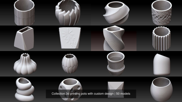 Collection 3d printing pots with custom design