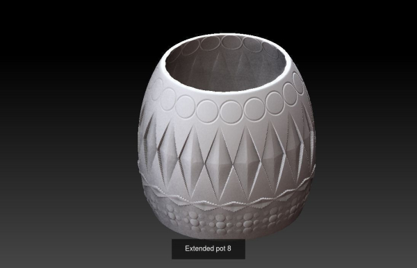 Collection 3d printing pots with custom design