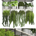 collection Indoor plants hanging pot-metal bax vase 04