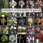 collection of bouquets 33 pieces