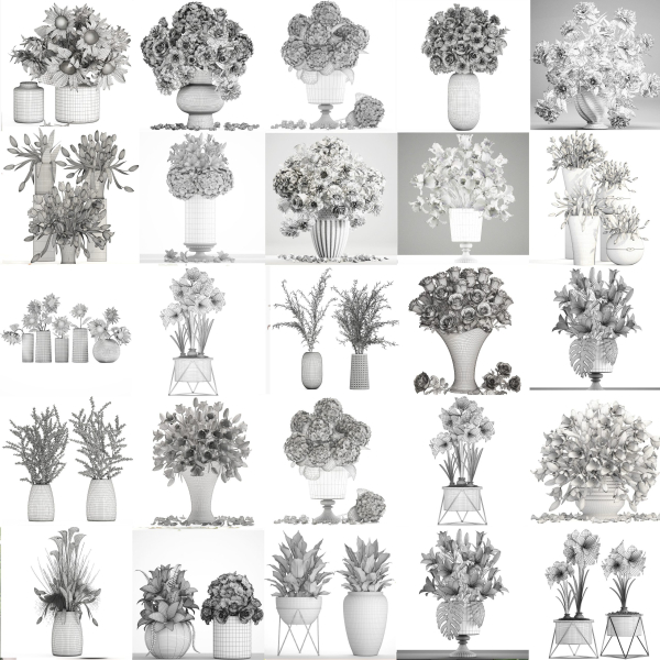 Collection of bouquets 39 pieces