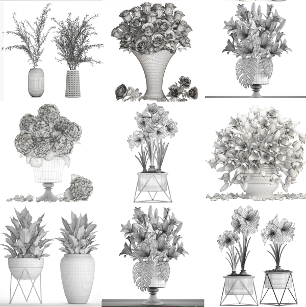 Collection of bouquets 39 pieces