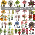 Collection of bouquets 39 pieces