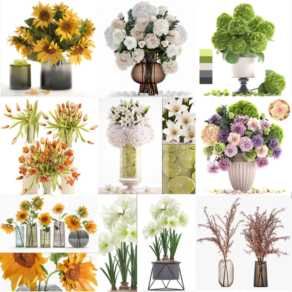 Collection of bouquets 39 pieces