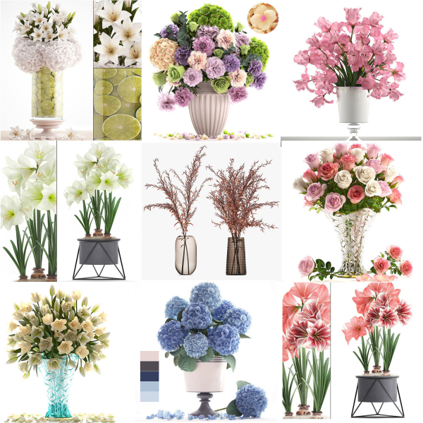 Collection of bouquets 39 pieces