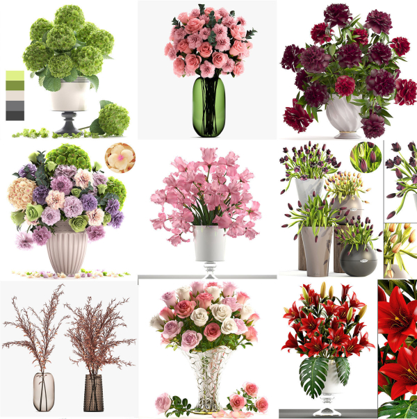 Collection of bouquets 39 pieces