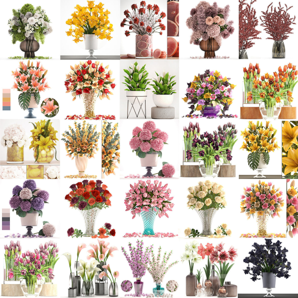Collection of bouquets 40 pieces