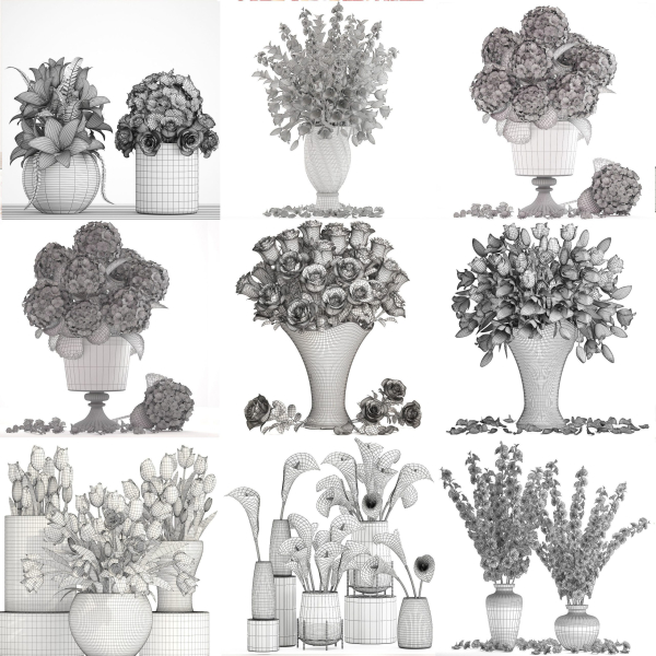 Collection of bouquets 40 pieces
