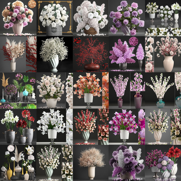 Collection of bouquets 40 pieces