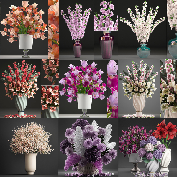 Collection of bouquets 40 pieces