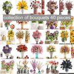 Collection of bouquets 40 pieces