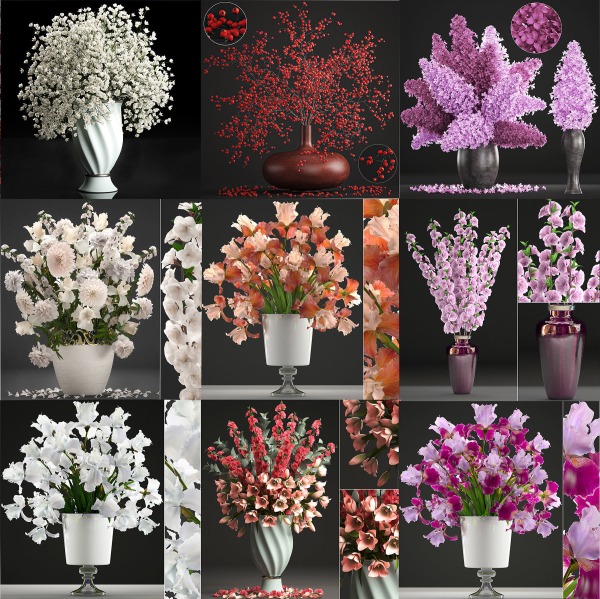 Collection of bouquets 40 pieces