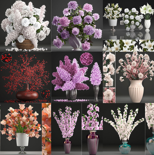 Collection of bouquets 40 pieces