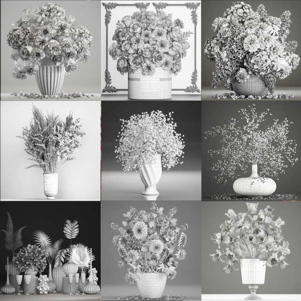 Collection of bouquets 40 pieces