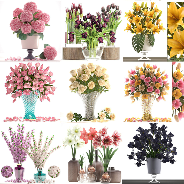 Collection of bouquets 40 pieces