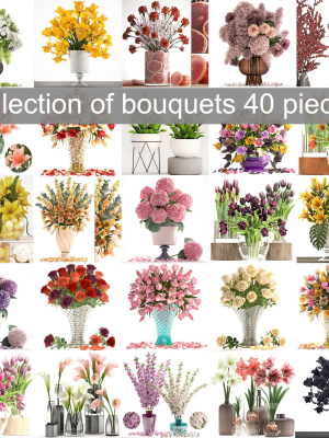Collection of bouquets 40 pieces