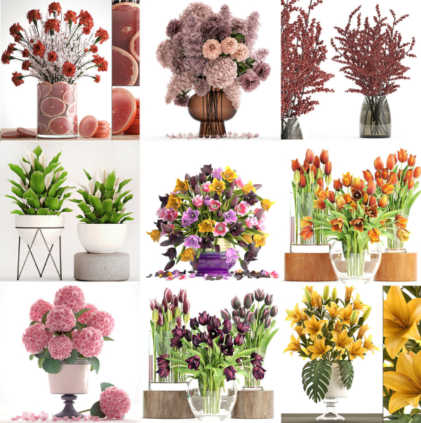 Collection of bouquets 40 pieces