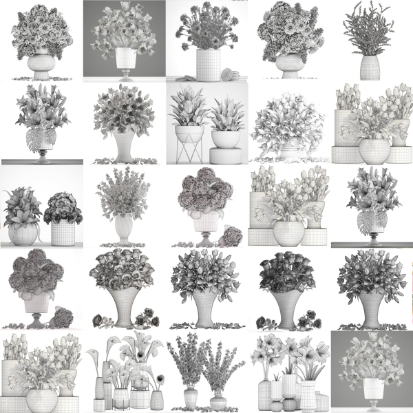 Collection of bouquets 40 pieces