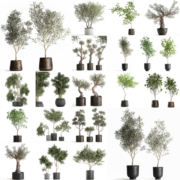 Collection of decorative trees 31 pieces