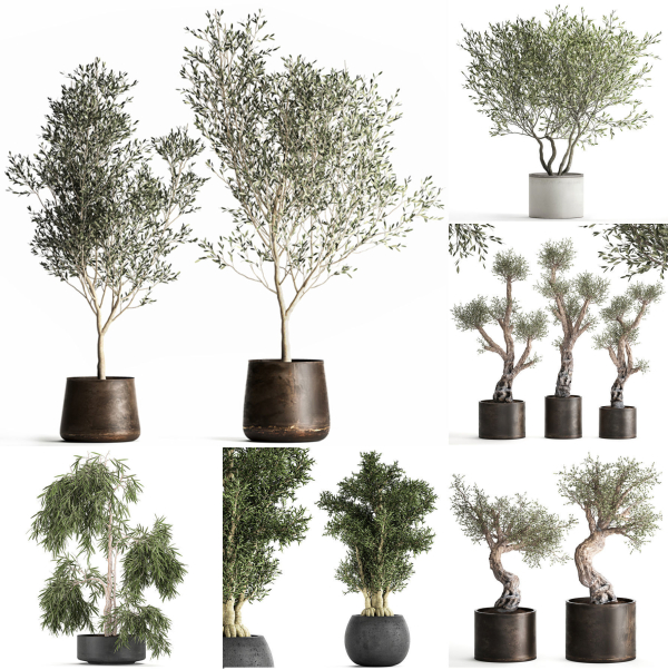 Collection of decorative trees 31 pieces