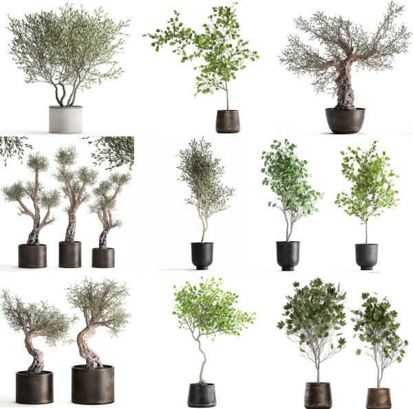 Collection of decorative trees 31 pieces