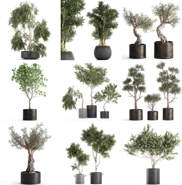 Collection of decorative trees 31 pieces