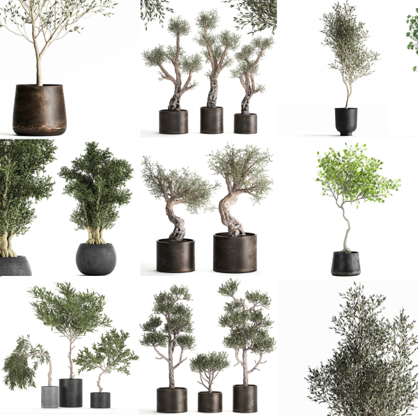 Collection of decorative trees 31 pieces