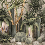 Collection of tropical desert plants cactus 1108A