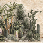 Collection of tropical desert plants cactus 1108A