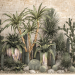 Collection of tropical desert plants cactus 1108A
