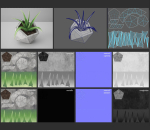 Concrete Potted Cactus Set