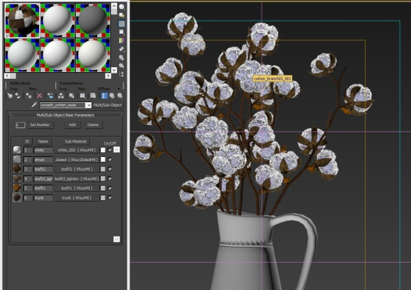 Cotton in a jug