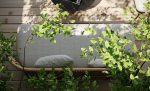 Courtyard scene Outdoor plant sofa