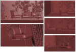 Courtyard scene Outdoor plant sofa