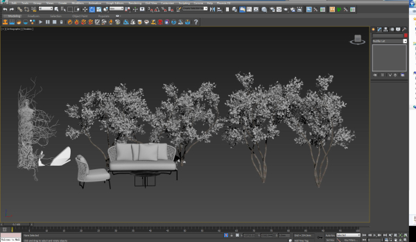 Courtyard scene Outdoor plant sofa
