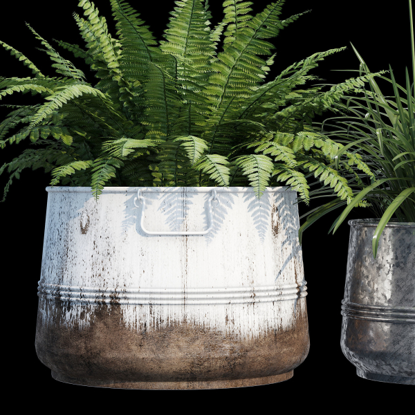 Cowden two metal planters