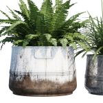 Cowden two metal planters