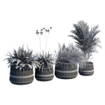 Cowden two metal planters