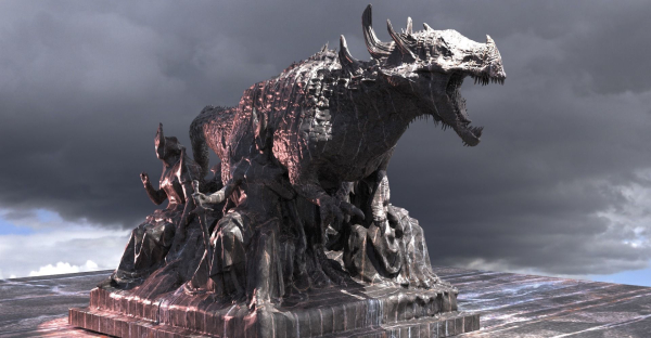 Dark Drake King Lizard Statue guardian priestesses