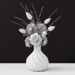 Decor bouquet of flowers in a glass vase