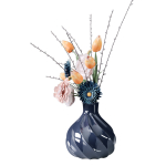 Decor bouquet of flowers in a glass vase