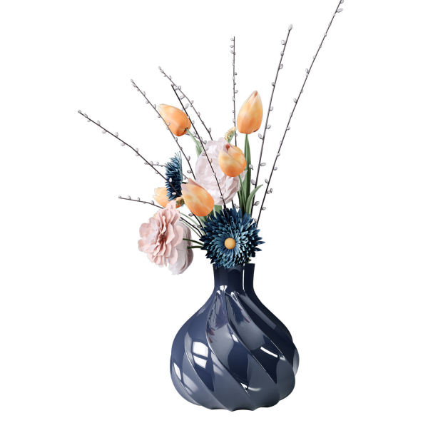 Decor bouquet of flowers in a glass vase