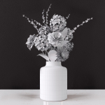 Decor bouquet of flowers in a glass vase