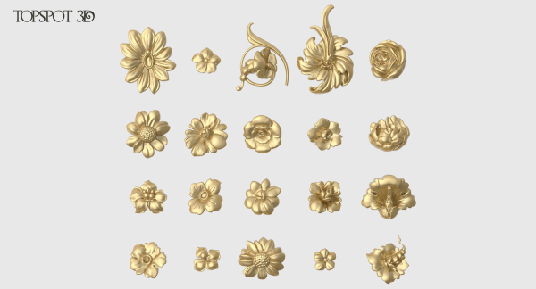 Decorative Flowers Set