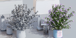 Decorative set with a vase for flowers