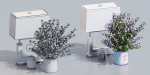Decorative set with a vase for flowers