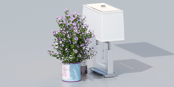 Decorative set with a vase for flowers