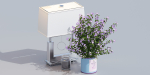 Decorative set with a vase for flowers