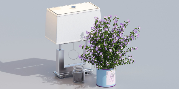 Decorative set with a vase for flowers