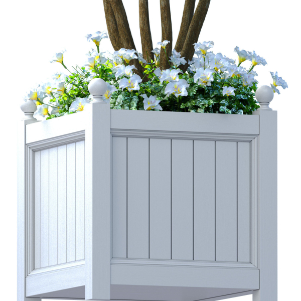 Decorative tree in a garden planter with flowers Houseplant